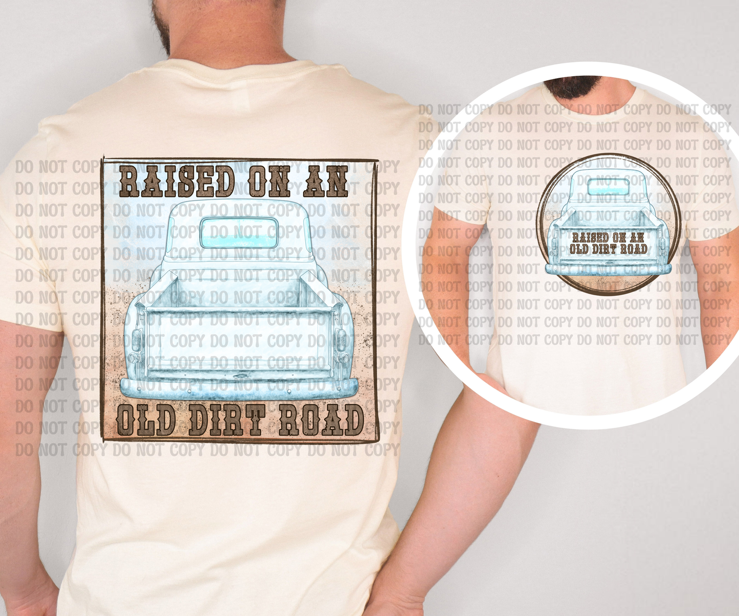 Raised On An Old Dirt Road Shirt Design | Country Western Graphic Tee PNG | Vintage Truck Sublimation | Southern Unisex T-Shirt Design | Digital Download