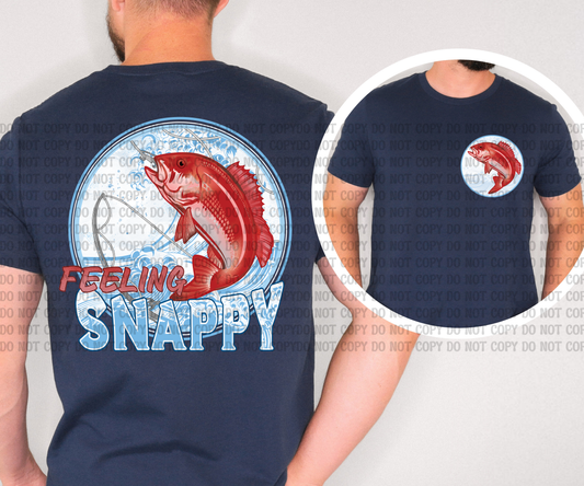 Feeling Snappy Red Snapper Fishing Shirt | Funny Fishing Tee | Beachin Threads Coastal Mens Graphic Tee | Father’s Day Gift Digital Design
