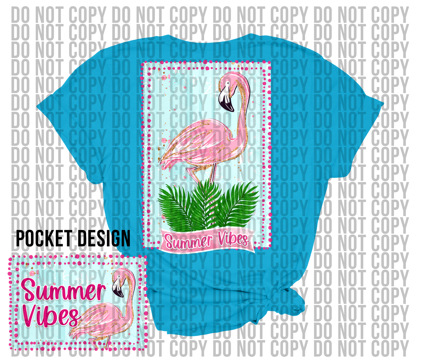 Summer Vibes Flamingo Digital Design