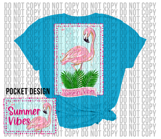 Summer Vibes Flamingo Digital Design