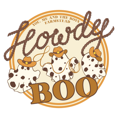 YMATB ADULT HOWDY BOO TAN GHOSTS