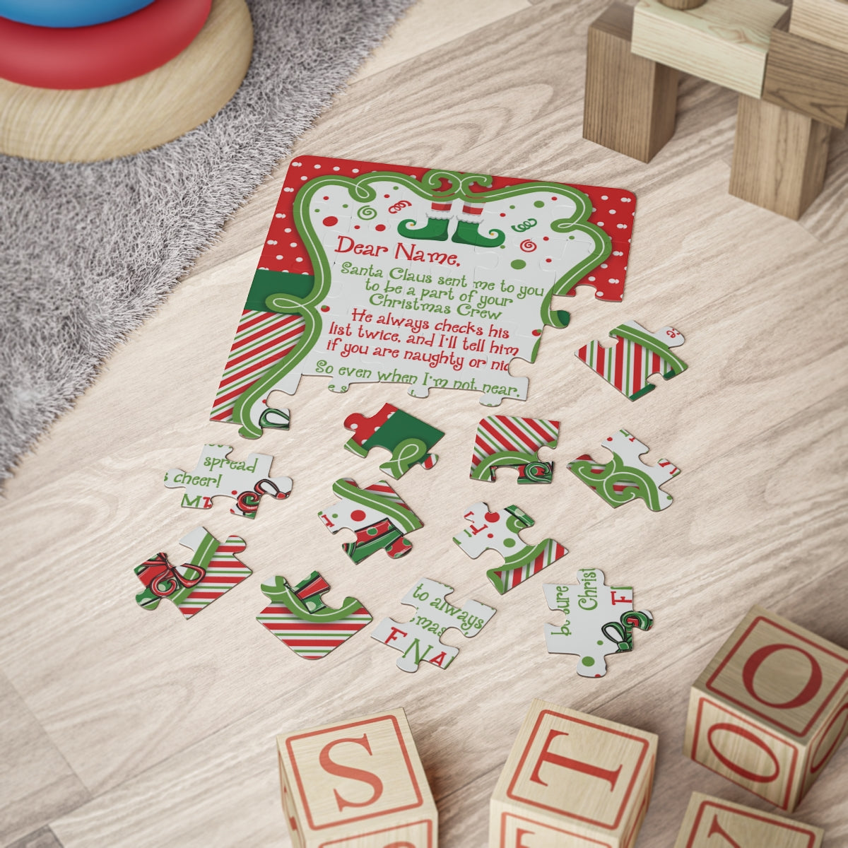 Custom Christmas Elf Arrival puzzles - 30pcs