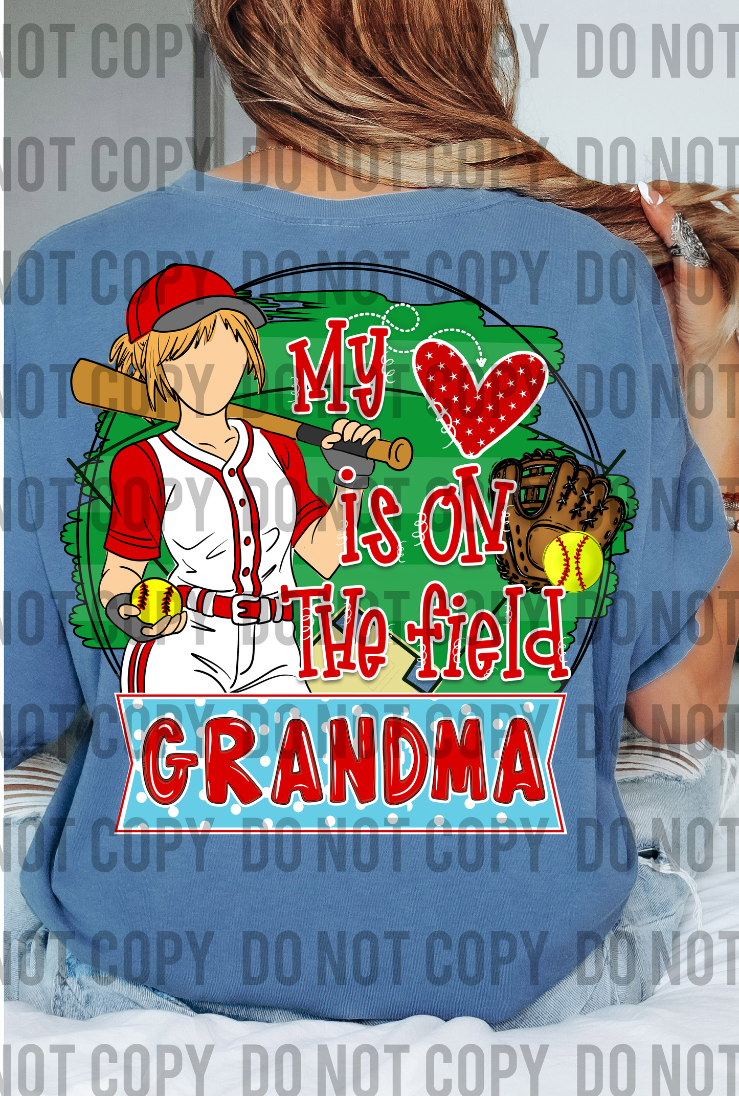 My Heart is on the Field Softball Grandma - Blonde