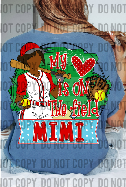 My Heart is on the Field Softball Nana - Dark Hair 2