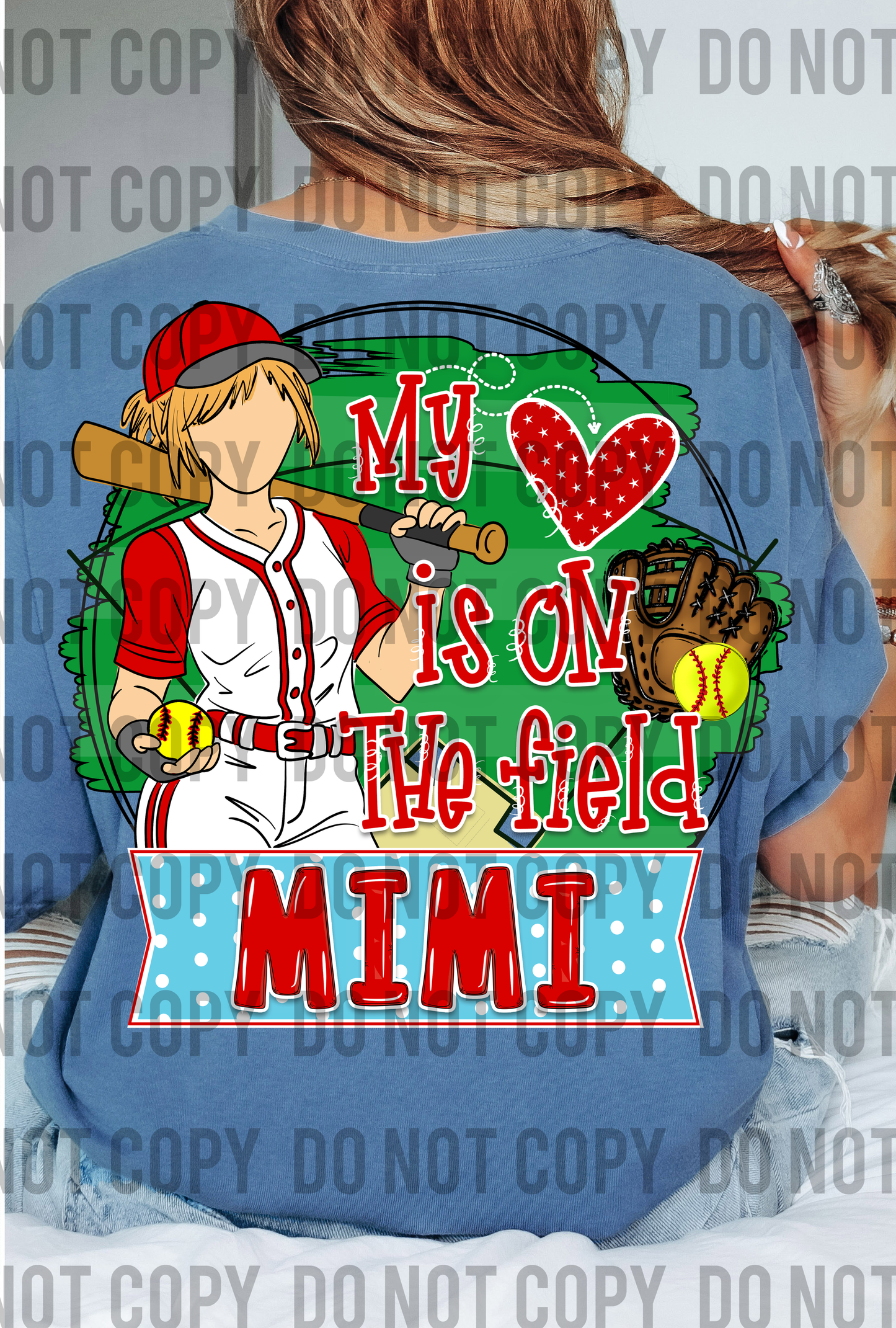 My Heart is on the Field Softball Mimi - Blonde