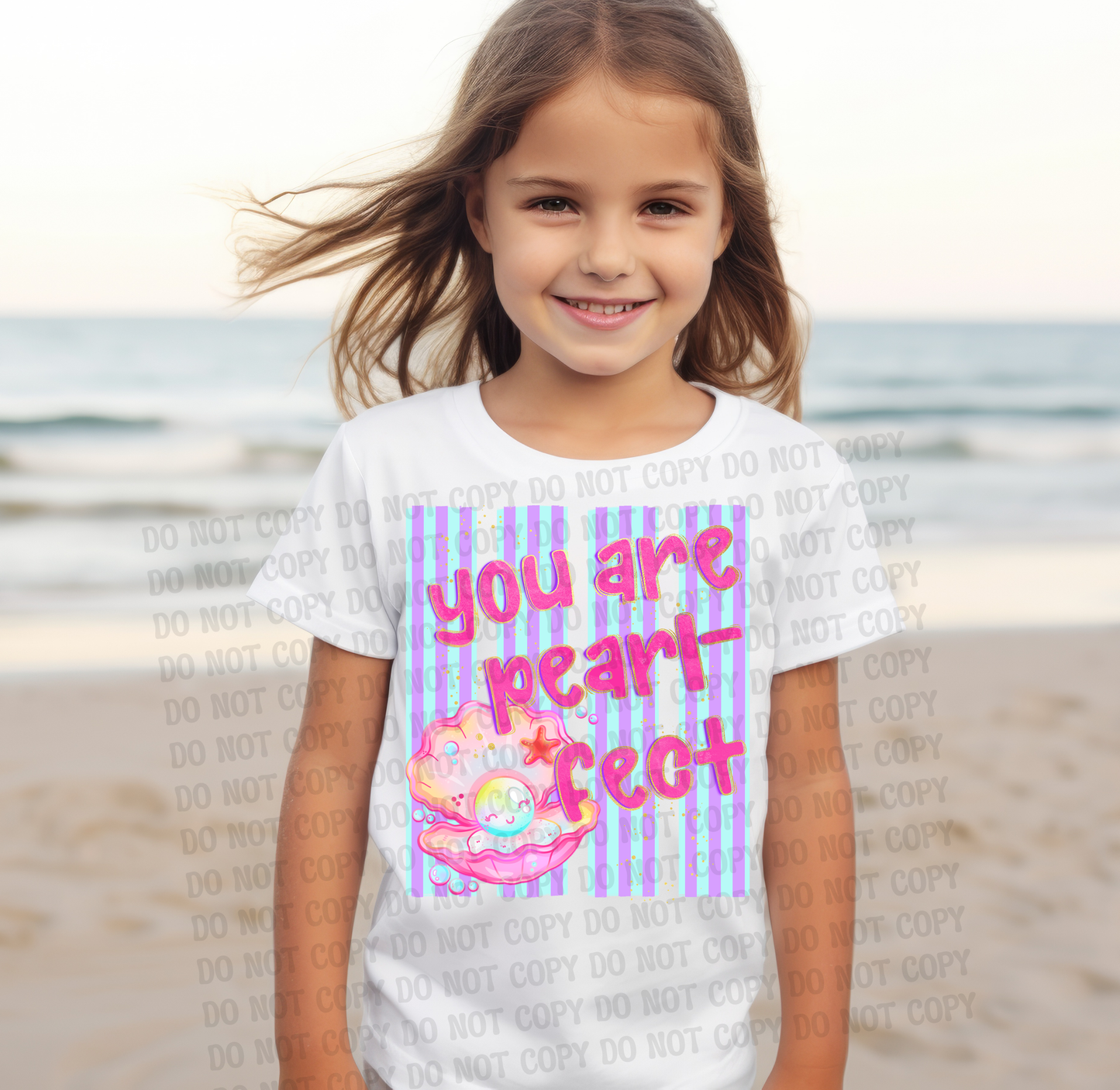 You're Pearl Perfect Oyster Clam Pun Shirt Summer Kids Beach Designs | Ocean Animal Shirt Designs | Turtle Seahorse Oyster Manta Ray Whale Fish Octopus | Trendy Stripe Digital Download