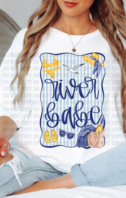 Beach Babe & Summer Babes Digital Design Bundle | Lake Babe, Boat Babe, Pool Babe, River Babe | Preppy Summer PNG Bundle