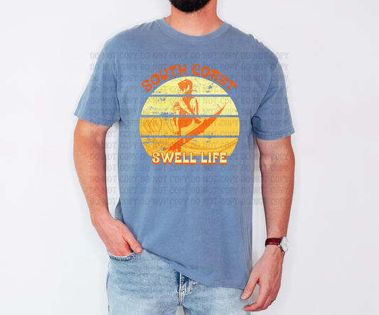 South Coast Swell Life Surf & Beach Vibes Digital Design| Unisex Summer Shirt Graphics | Father’s Day Beach Tee PNG | Retro Surf Van & Palm Tree Designs