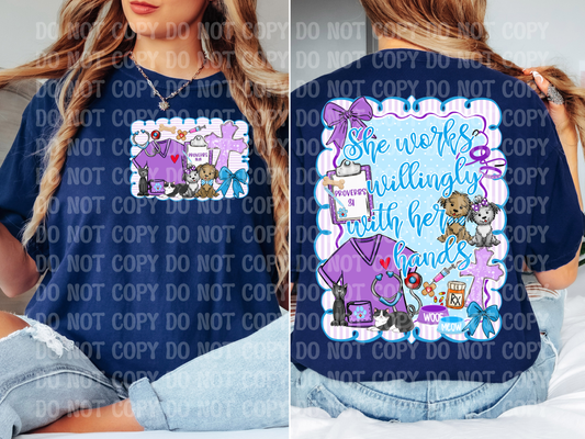 She Works Willingly With Her Hands Proverbs 31 Women Series - Veterinarian Digital Design
